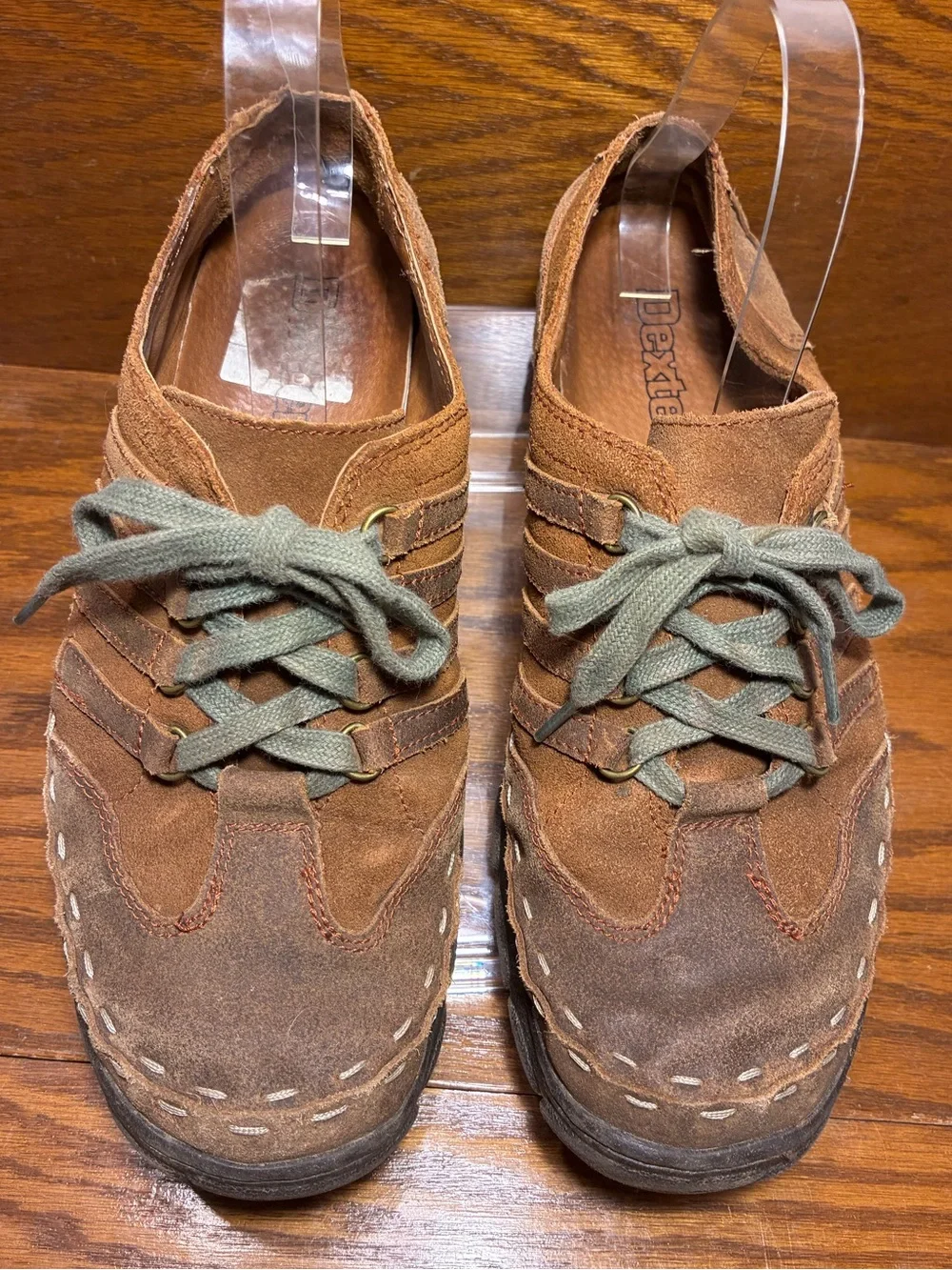 Y2K VTG Dexter Suede Leather Moc Toe Lace Up Walking Shoes Brown Men’s Size 10.5